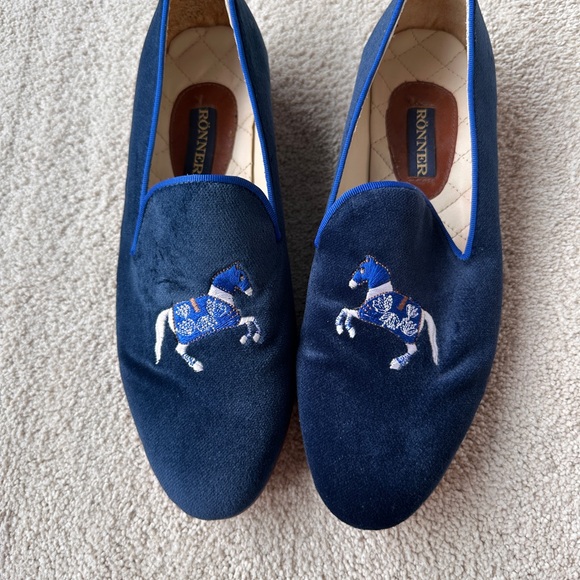 RONNER loafers. Blue velvet. Size 40.  Worn only a few times. - Picture 7 of 7